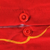 红富士生态家纺中国风婚庆床上用品斜纹提花大红四件套FN9005盛世华章