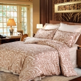 红富士生态家纺 生态纺350系列纯棉斜纹印花床上用品四件套 清雅格调咖啡